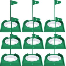 9 Pack Golf Putting Cup and Flag Plastic Golf Hole Training Aids Training Put...