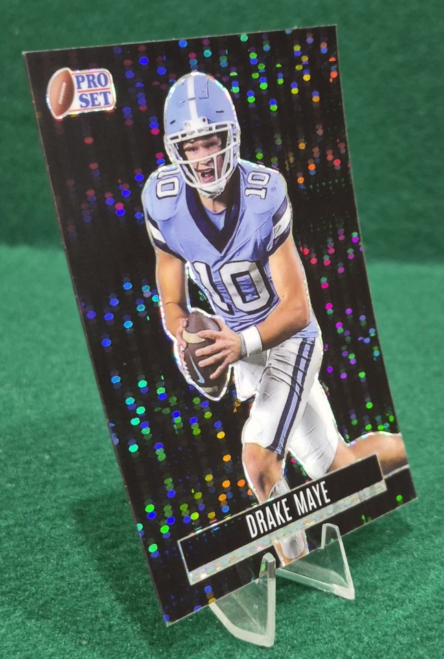 Drake Maye Rookie 1/1 Black Pulsar Proof 2023 Leaf Pro Set Metal Retro #RB-31 - Image 3 of 4