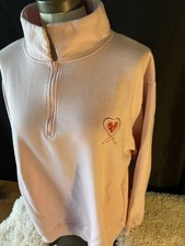 PINK Zip Front sweatshirt w/logo PINK super Soft Sz XL
