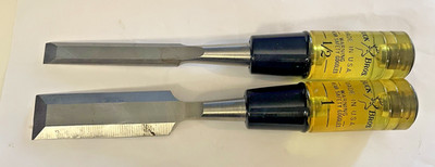 Vintage Buck Bros 1 &  1/2 in Beveled Edge Wood Working Chisel Set 2 Pcs  