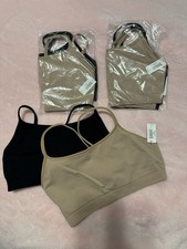 2 pack GapBody Women's Seamless Bralette, Beige/Black Size S