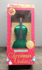Vintage TELCO Electronic Christmas Violin Green Christmas Carols Tested Works!