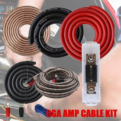 #ad #ad 5000W Car 0 Gauge Power Amplifier Wiring Kit Audio Subwoofer AMP RCA Cables New $37.49