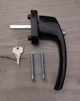 FKS Aluminium Fenstergriff braun abschließbar für Dreh- Kipp Fenster 40mm Stift - Bild 1 von 3