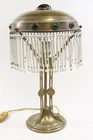 Art Nouveau Table Lamp Brass with Glass Tubes Heckert around 1900 (MVL7368)