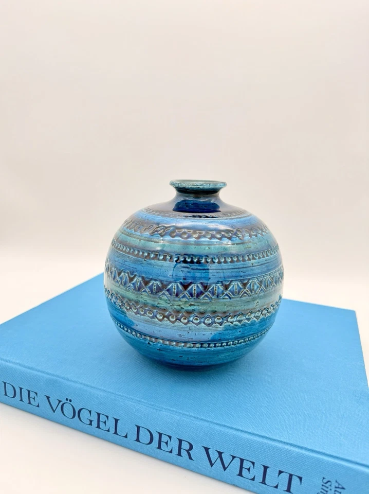 Rimini Bitossi Kugelvase Italienische Retro Designer Vase von Aldo Londi 1960er - Bild 3 von 4