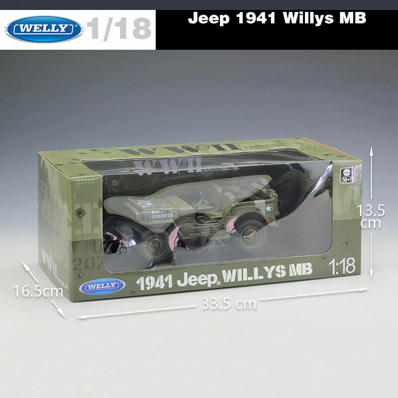 Jeep Willys MB 1941 1/38 Welly – Modèle Neuf En Boîte D'origine