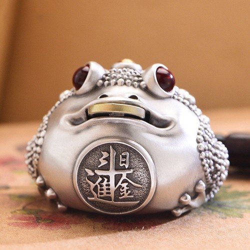 Real 999 Plata Pura Colgante Té Mascota Sapo Dorado Adorno Juego de Té Regalo - Imagen 4 de 12