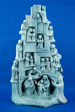 ROSSICONE Milano scultura ceramica maiolica PRESEPE natività Cristo arte moderna