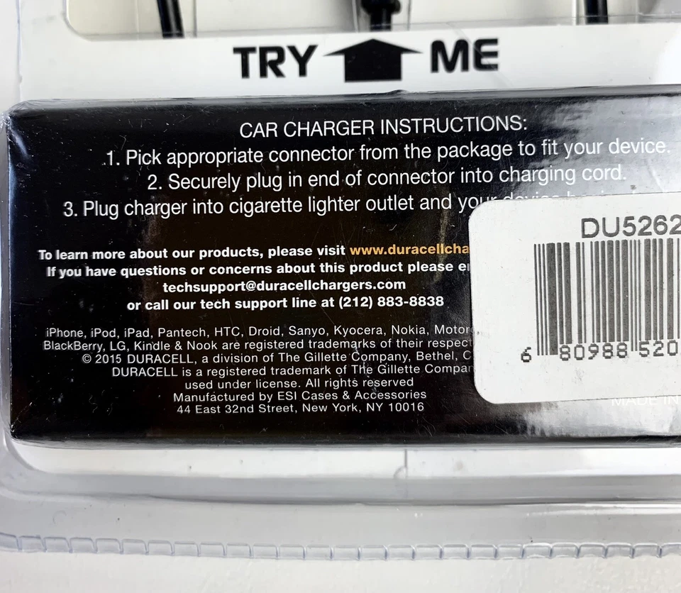 Cargador de coche DURACELL - Multi conectores, modelo #DU5218 Foto 4 de 4