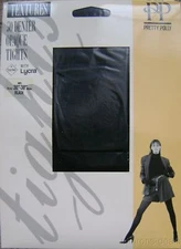 Pretty Polly Tights Textures 50 Denier Opaque PP Black 36-38 Hips Lycra England