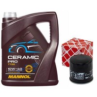 MotoröL Set 10W-40 Mannol 5 Liter + ÖLfilter 108330 FüR Audi A1 A3 1.4 1.5 Tfsi