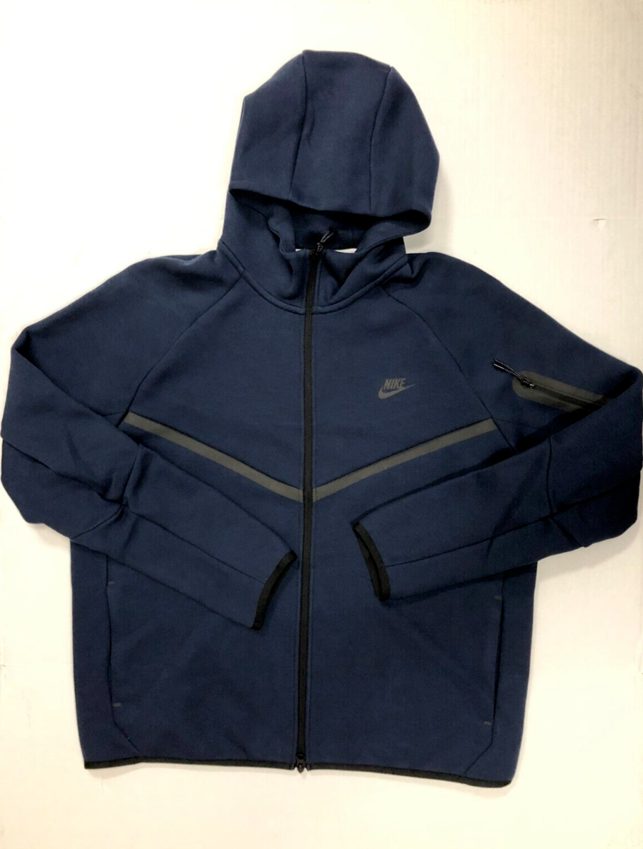 Nike Sportswear Tech Fleece Zip Up Hoodie Navy HV0949-451 Size