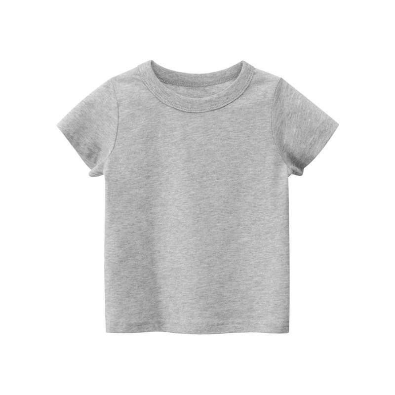 Kid's Summer Kid's Short Sleeve T-shirt Solid Color No Pattern Children's Tops thumbnail 4