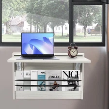 Folding Wall Table, Fold Down Table Wall Mounted, Round Corners Folding Table