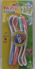 Nuby First Solids Hot Safe Spoons 4 pack 4 m BPA Free New 