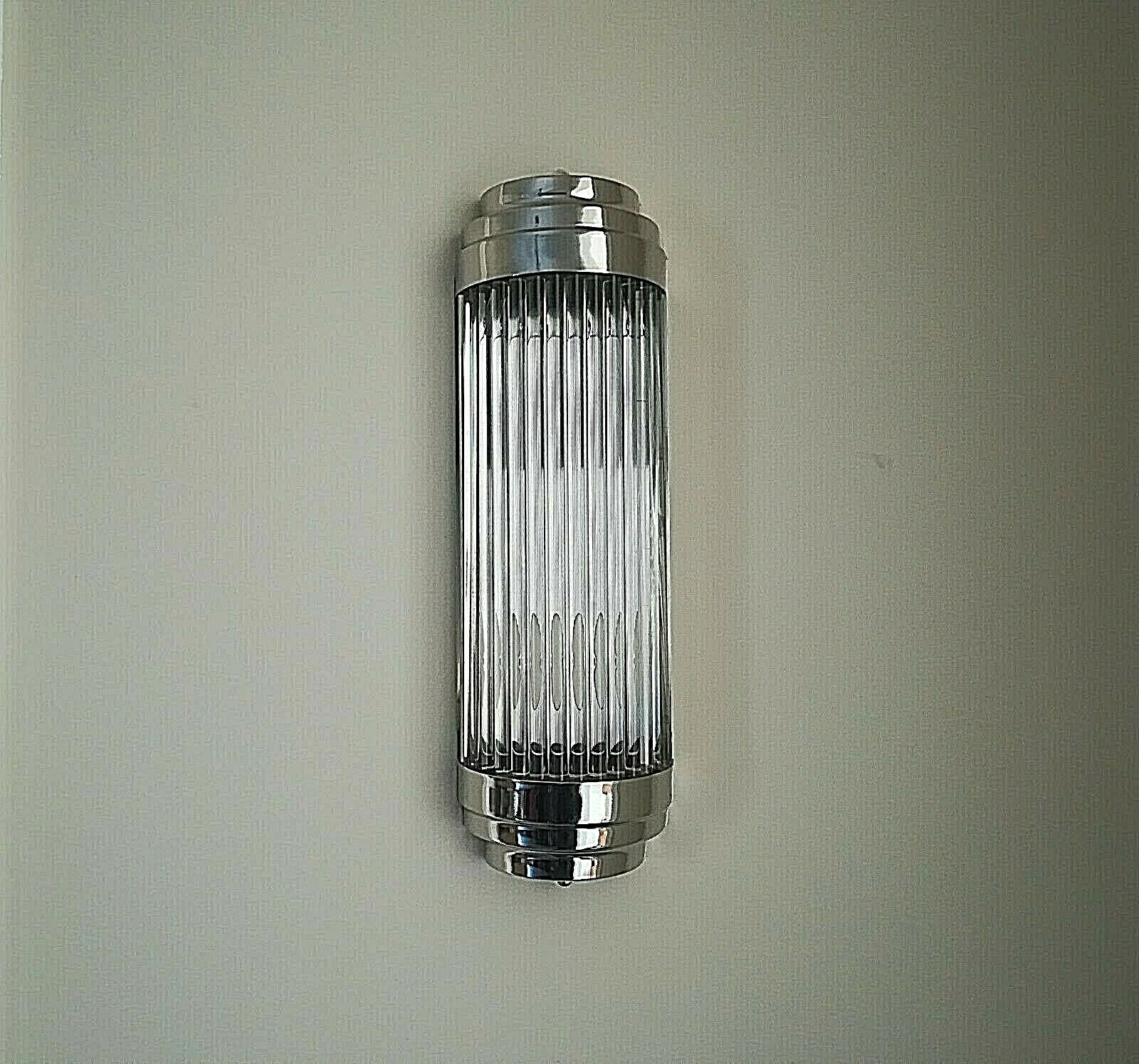 Chrom Wandleuchte, Spiegellampe, Badezimmerlampe, Art deco lighting,
