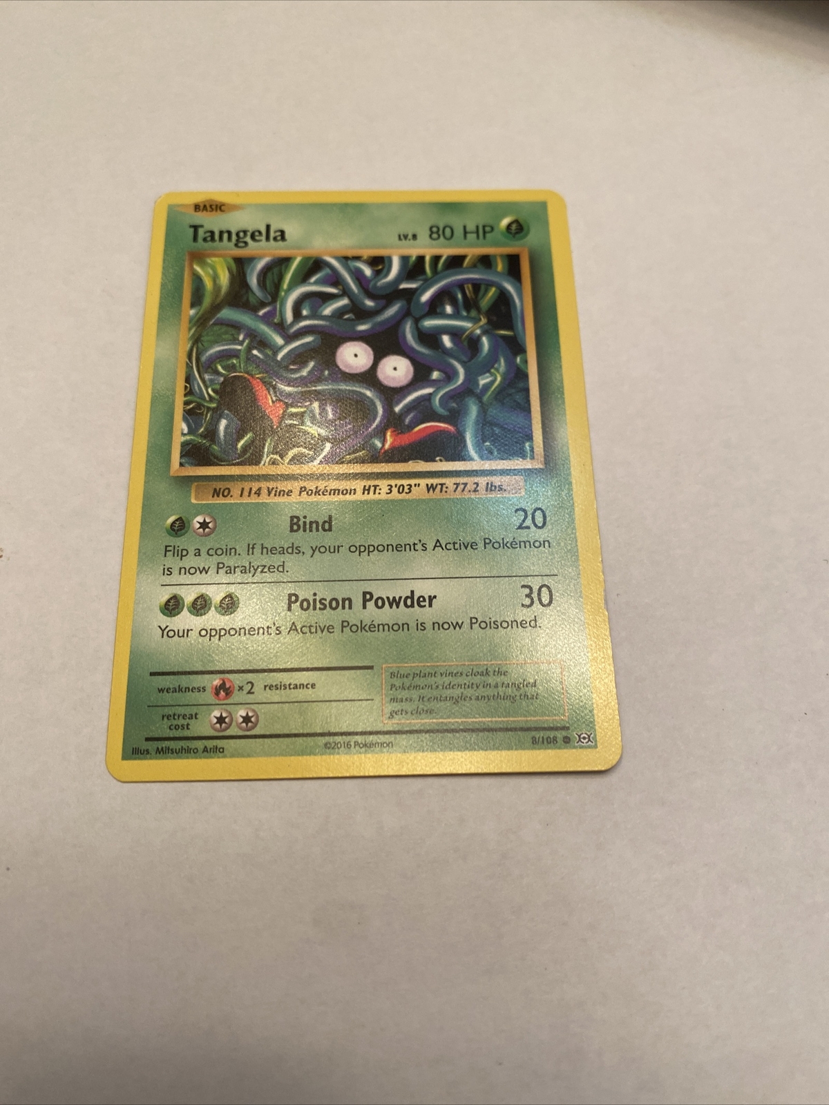 Pokemon Trading Card Basic Tangela Lv38 80hp Bind Poison Powder 8 108 Ebay