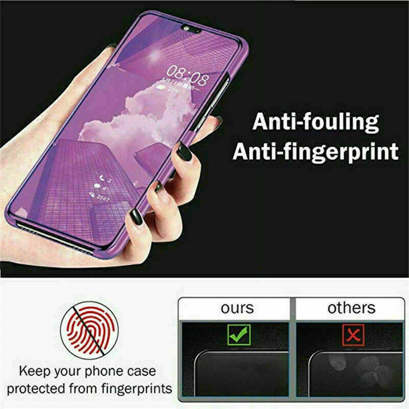 Para iPhone 17 16 Pro Max 15 14 13 12 11 XS Transparente Espejo Cuero Abatible Estuche Cubierta Foto 2 de 4