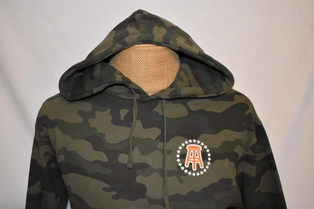 Barstool Sports Stool and Stars Men s Hoodie Green Camo XBAR1152 NWT