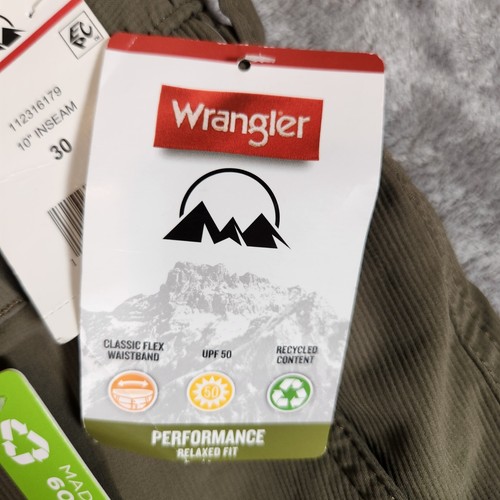 Pantalones Cortos Wrangler Performance Para Hombre Nuevos con Etiquetas Talla 46 Verde UPF 30 Clásico Flexible Cintura - Imagen 2 de 16