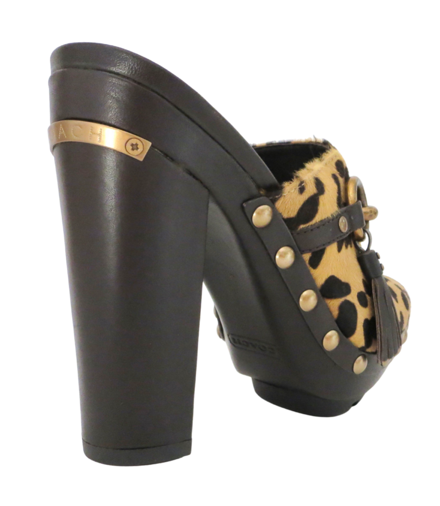 New Coach Rana Ocelot Leopard Brown Animal Print Calf Hair Platform ...