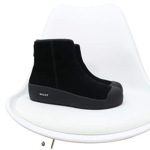 BALLY black suede square toe loafers with white band - Men display picture 1