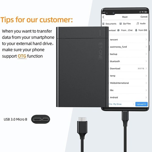 3ft Micro B to USB Type C 3.1 External Hard Drive Cable Cord MacBook Seagate WD - Picture 3 of 7