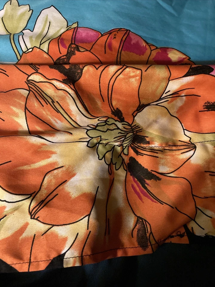 Top Millenium para mujer multicolor mangas cuadradas a rayas/flor cuello en V talla 2X Foto 2 de 4