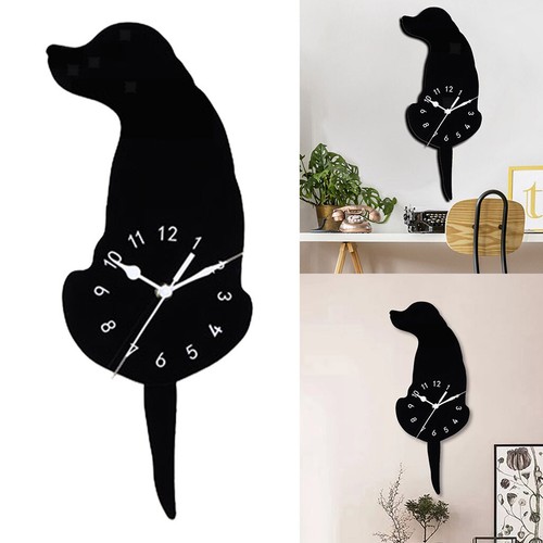 Cartoon Swing Quarz Stille Wanduhr Hundeschwanz Wohnzimmer Schlafzimmer Dekor B - Bild 9 von 9