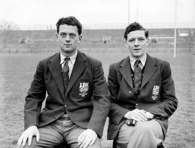 Rees Stephens and Roy John Wales and British Lions 1950 Rugby Union Old Photo