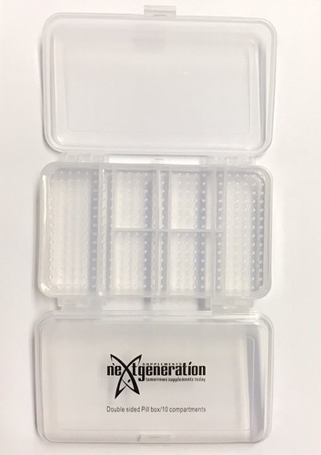 Pill Box BPA Free Large Double Sided 10 Compartment x 4 – Clear - Picture 4 of 6