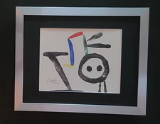 🔥 Joan Miro | Vintage 1983 Signed Colorful Print | Mounted and Framed