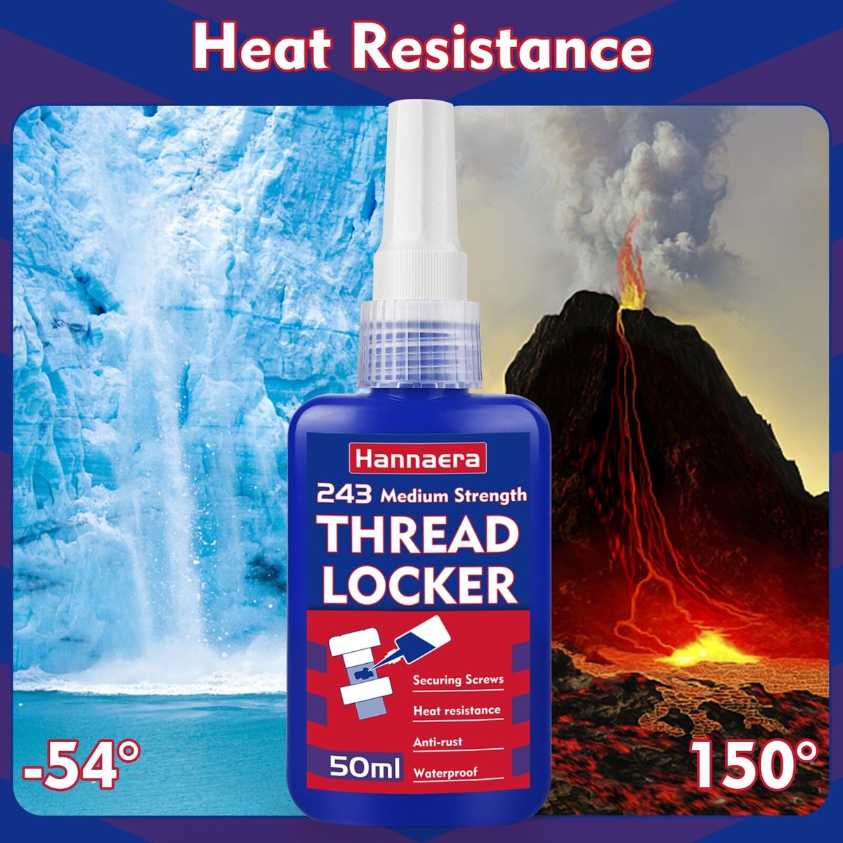 Thread Lock 1.69 Fl oz/50 ml Medium Strength 243 Lock Tight & Seal