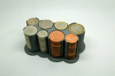 UK Coins Holder, Sorter - Organiser Storage Rack - Current Denominations