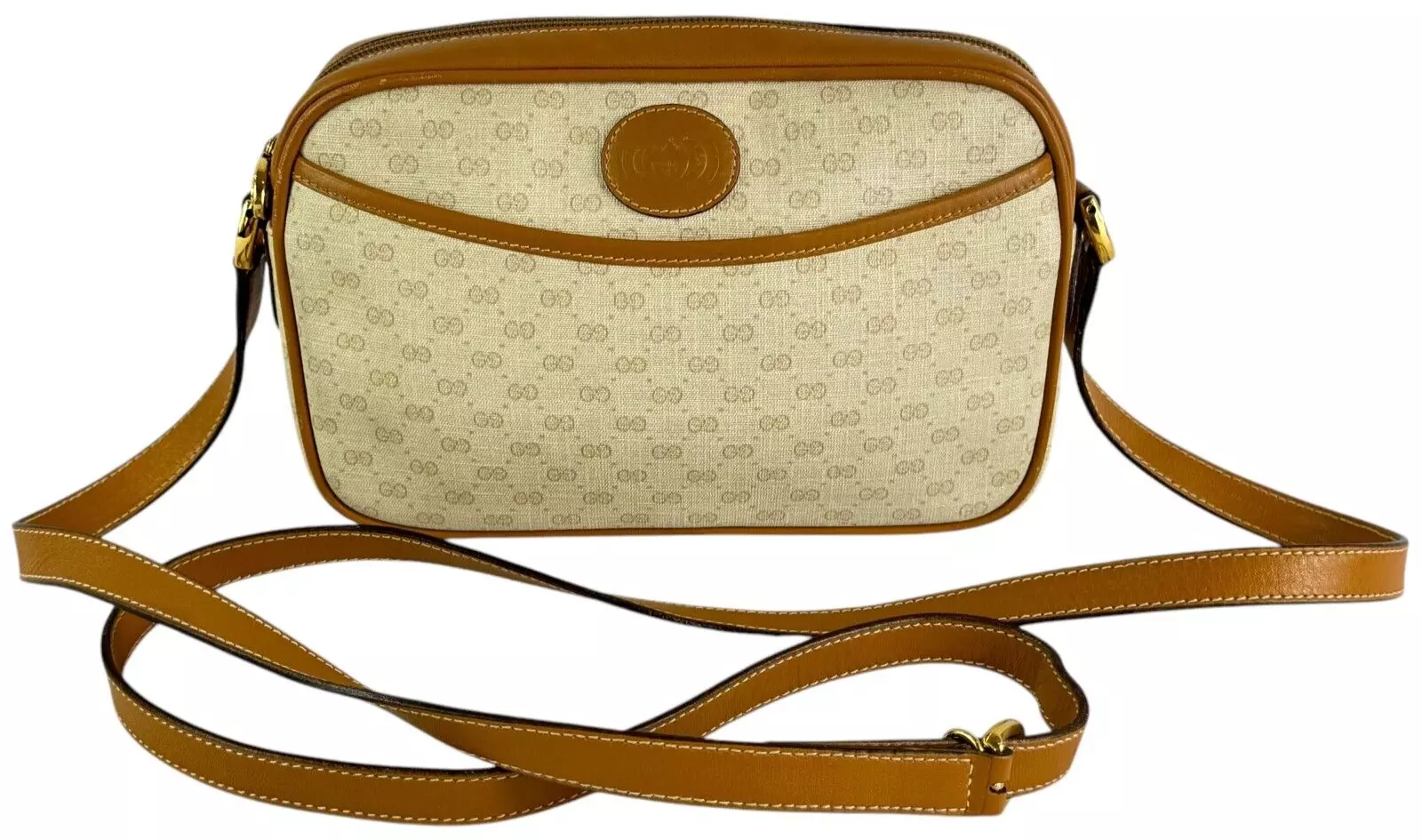 Sac bandoulière GUCCI toile ivoire micro GG monogramme appareil photo fabriqué en Italie