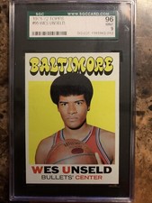 1971 TOPPS WES UNSELD BASKETBALL CARD #95 SGC 9 Exceptional card!  LEGEND!!!!!