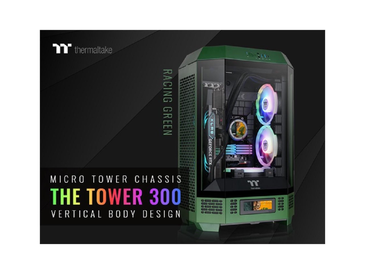 Thermaltake Tower 300 Racing Green Micro-ATX Case; 2x140mm