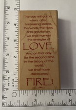 VTG  Hampton Art "Love  Fire" 2638  Rubber Stamp  Brand New 