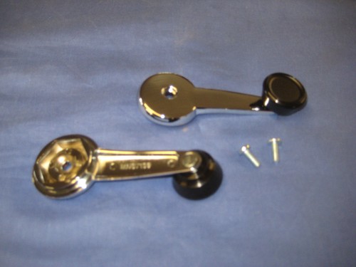 MG PAIR NEW MGB OR MIDGET 1967 ON CHROME WINDOW WINDER HANDLE & SCREW TWO EBS10 - Picture 2 of 3
