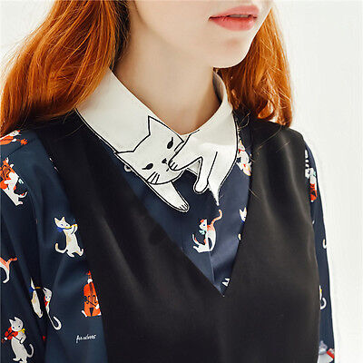 New Unisex Women Detachable Dickey Blouse Shirt Cotton Fake False Choker Collar New Unisex Women Detachable Dickey Blouse Shirt Cotton Fake False Choker Collar
