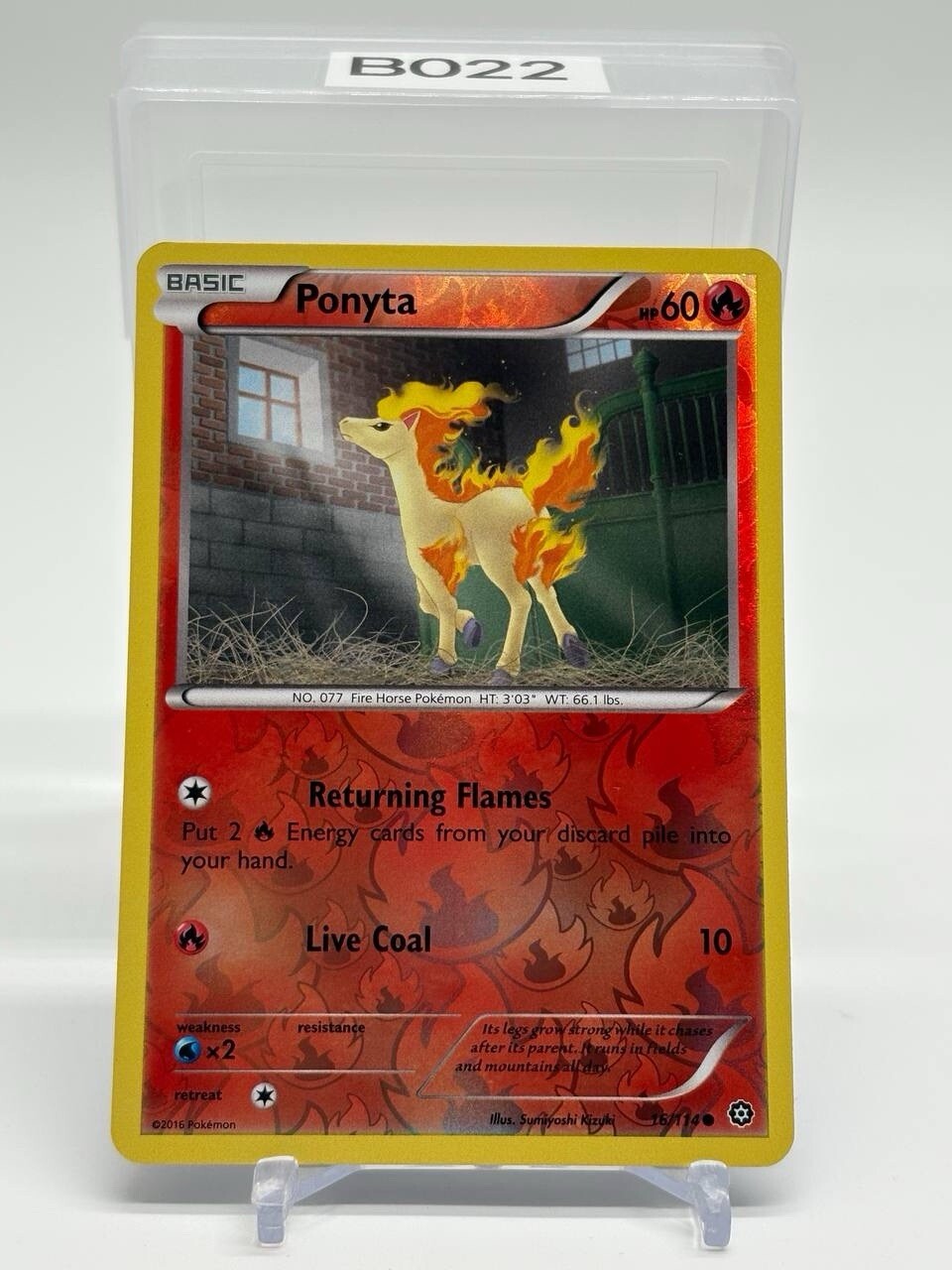 Pokemon Card Ponyta 16/114 XY Steam Siege Reverse Holo Foil Rare 2016 NM
