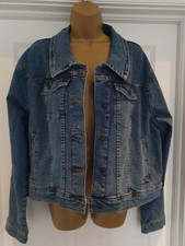 Mantaray Mid Wash Western Denim Jacket Size 22 New