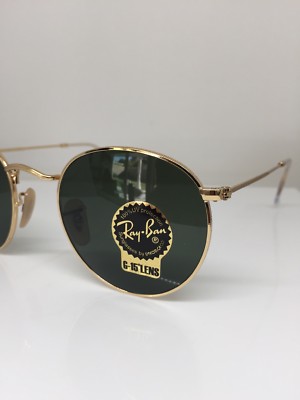 Round Ray-Ban 50mm in all black with Gold logo Ray-Ban RB3447JM Round Full Color Black/Gold Sunglasses main image 3
