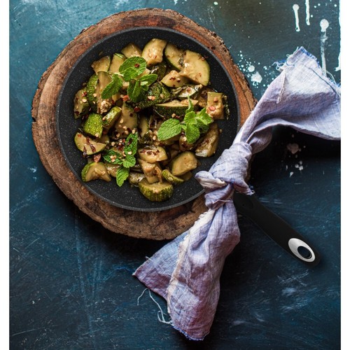 Non Stick Frying Pan Marble Granite Coated Black For Gas Electric Induction UK - 第 17/59 張圖片