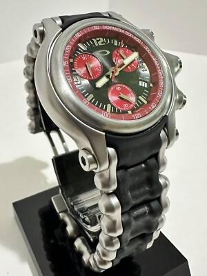 Oakley Holeshot Watch Chronograph 6-Hand, Red Dial, Stainless