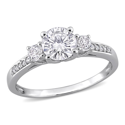 Women'S Created Sapphire 10K White Gold Engagement Ring - Picture 10 of 12