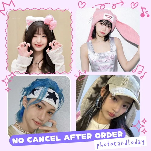 [KPOP CHEAPMOMENT] DIADEMA SOMBRERO ÍDOLO KPOP NIÑOS CALLEJEROS TXT KARINA WONYOUNG HECHO POR FANS