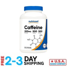 500 Count Unflavored Caffeine Pills, 200mg Per Serving for Daily Energy