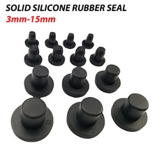 Hole Plug End Cap Round Solid Silicone Rubber Blanking Seal Bung 3mm-15mm Black